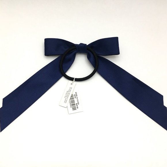 NEW! J. Crew Navy Embellished Jewel Bow Hair Tie - Picture 3 of 3